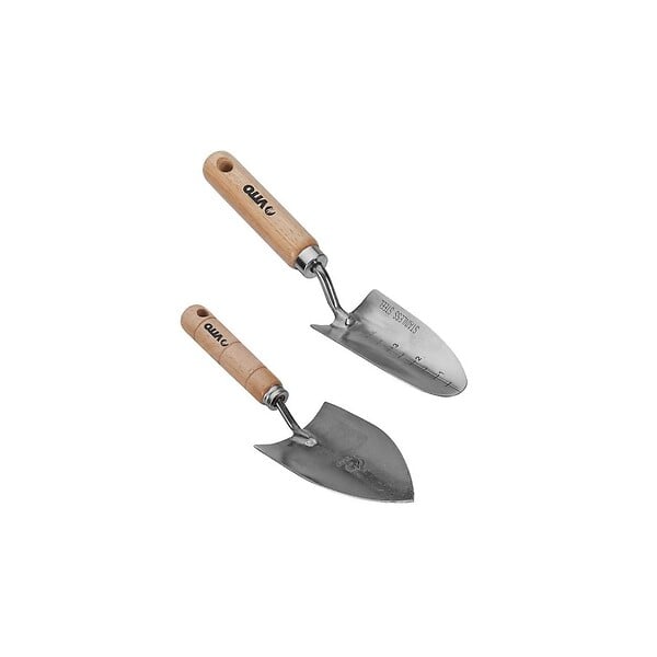 VITO - Kit 9 outils de jardin Manche bois Hêtre Inox et Fer forgés à la main  VITO - large