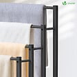 VOUNOT - Porte serviettes sur pied autoportant 4 niveaux noir - vignette