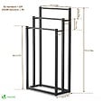 VOUNOT - Porte serviettes sur pied autoportant 3 niveaux noir - vignette