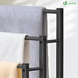 VOUNOT - Porte serviettes sur pied autoportant 3 niveaux noir - vignette