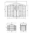 TIMBELA - Abri de jardin en bois et range bûches extérieur - Stockage extérieur I206xL328xH218 cm/ 3,53 + 0,97+0,97 m2 - M391C - vignette