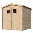 TIMBELA - Abri de jardin en bois - Stockage extérieur I216xL206xH218 cm/ 3.53 m2 Petit abri à outils, Local à vélos -  M343 - vignette