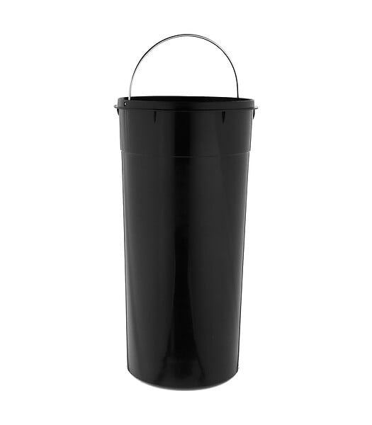 5 FIVE SIMPLY SMART - Poubelle 30 Litres en Métal Noir charbon et Couvercle en Bambou - large
