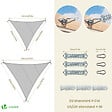 VOUNOT - Voile d'ombrage Triangle en Polyester Imperméable avec Kit de Montage 5x5x5m Gris Clair - vignette