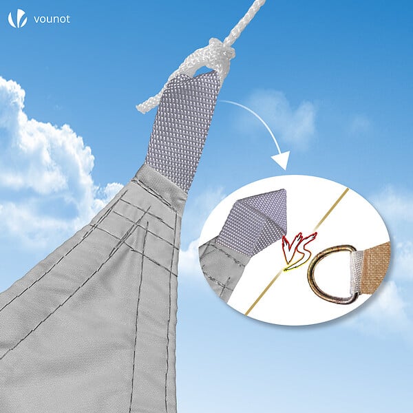 VOUNOT - Voile d'ombrage Rectangulaire en Polyester Imperméable avec Kit de Montage 3x5m Gris Clair - large