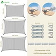 VOUNOT - Voile d'ombrage Rectangulaire en Polyester Imperméable avec Kit de Montage 3x5m Gris Clair - vignette