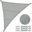 VOUNOT - Voile d'ombrage Triangle en Polyester Imperméable avec Kit de Montage 5x5x5m Gris - vignette