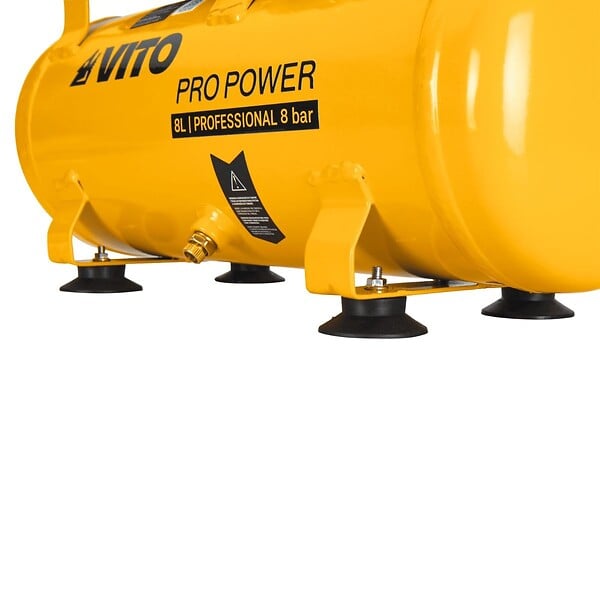 VITO - Compresseur d'Air Silencieux 8L Sans Huile 8 bar 1,5 CV / 1,1 kW Gonfleur Electrique Portatif Voiture VITO - large