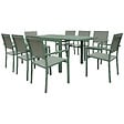 HAPPY GARDEN - Salon de jardin VENEZIA extensible 90/180 en textilène vert sauge 8 places - aluminium vert sauge - vignette