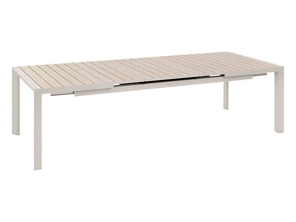 HESPERIDE - Table de jardin rectangulaire extensible alu Evasion 8/10 places lin et argile - Hespéride - large