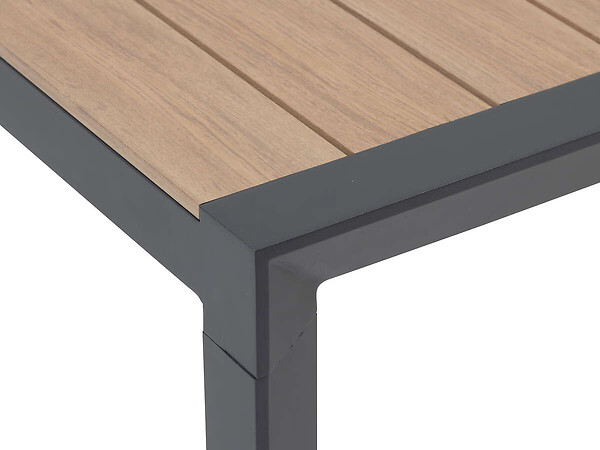 HESPERIDE - Table de jardin rectangulaire alu Evasion 6 places effet bois honey et graphite - Hespéride - large