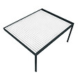 DAVID FERMETURES - Pergola bioclimatique Xenon II perpendiculaire (Vérin à Télécommande + LED 3 côtés - Gris anthracite / Blanc - 5,043 x 4,00m) - vignette