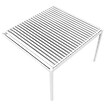 DAVID FERMETURES - Pergola bioclimatique Xenon perpendiculaire (Vérin à Télécommande + LED 3 côtés - Blanc - 4,109 x 4,00m) - vignette