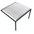 DAVID FERMETURES - Pergola bioclimatique Xenon perpendiculaire (Vérin à Télécommande + LED 3 côtés - Gris anthracite / Blanc - 4,109 x 4,00m) - vignette