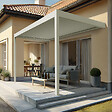 DAVID FERMETURES - Pergola bioclimatique Xenon II perpendiculaire (Vérin à Télécommande - Blanc - 5,043 x 4,00m) - vignette