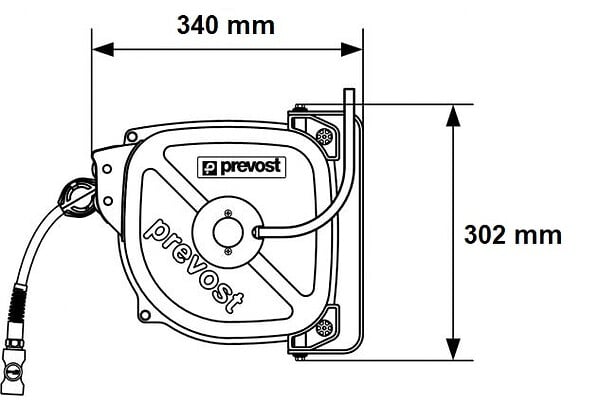 CENTRALE BRICO - Tuyau PVC à enrouleur automatique 12 m (Ø 8 / 12 mm) - large