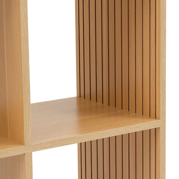 5 FIVE SIMPLY SMART - Meuble Étagère 6 cases de rangement Effet bois naturel H 102 cm - large
