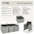 TECTAKE - Salon de jardin 10 places gris clair encastrable housses hydrofuge salon extérieur - vignette