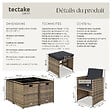 TECTAKE - Salon de jardin résine tressée 8 places marron naturel fauteuils encastrables housse protection - vignette