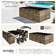 TECTAKE - Salon de jardin PALMA 12 places avec housse de protection, variante 2 marron naturel/gris foncé - vignette