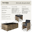 TECTAKE - Salon de jardin PALMA 12 places avec housse de protection, variante 2 marron naturel/gris foncé - vignette