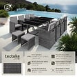 TECTAKE - Salon de jardin PALMA 12 places avec housse de protection, variante 2 gris/gris clair - vignette