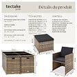 TECTAKE - Salon de jardin MANHATTAN 8 places avec 2 sets de housses + housse de protection, variante 2 marron naturel - vignette
