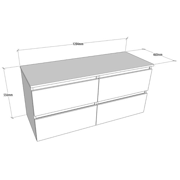 GODART - Meuble salle de bain 120 cm pour vasque à poser - Noir mat - A suspendre - Karaib 2 - large