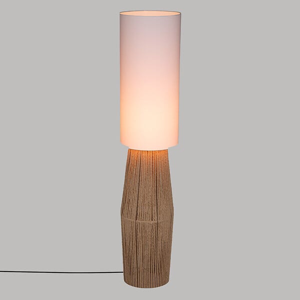 ATMOSPHERA - Lampadaire en corde Beige et Abat-jour Blanc H 130 cm - large