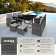 TECTAKE - Salon de jardin MALAGA 10 places avec housse de protection gris - vignette