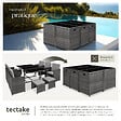 TECTAKE - Salon de jardin MALAGA 10 places avec housse de protection gris - vignette