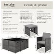 TECTAKE - Salon de jardin MALAGA 10 places avec housse de protection gris - vignette