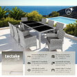 TECTAKE - Salon de jardin Menorca 8 places avec 2 sets de housses + housse de protection gris clair - vignette