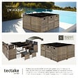 TECTAKE - Salon de jardin résine tressée 10 places housse protection couleur naturelle confort - vignette