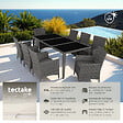 TECTAKE - Salon de jardin Menorca 8 places avec 2 sets de housses + housse de protection gris - vignette