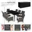 TECTAKE - Salon de jardin Menorca 8 places avec 2 sets de housses + housse de protection gris - vignette