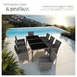 TECTAKE - Salon de jardin Menorca 8 places avec 2 sets de housses + housse de protection gris - vignette