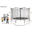 KANGUI - Trampoline jardin Ø 360 cm + échelle + kit d'ancrage - JUMPI 360 - Noir/Vert - vignette