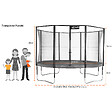 KANGUI - Trampoline Ø 430 cm + filet + échelle + kit d'ancrage - JUMPI 430 - Noir/Vert - vignette