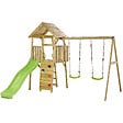 KANGUI - Aire de jeux bois, 2 balançoires, toboggan, escalade, cabane WOODI - vignette