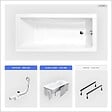 BESCO - Baignoire rectangulaire - 160 x 70 cm - avec Habillage - Pieds - Vidage Chrome - MODERN - vignette
