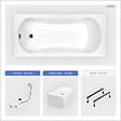 BESCO - Baignoire rectangulaire - 140 x 70 cm - avec Habillage Polystyrène - Pieds - Vidage Chrome - ARIA - vignette