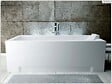 BESCO - Baignoire rectangulaire - 120 x 70 cm - avec Tablier Blanc - Pieds - Vidage Chrome - MODERN - vignette