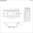 BESCO - Baignoire rectangulaire - 160 x 70 cm - sans Habillage - avec Pieds - Vidage Chrome - TALIA SLIM - vignette