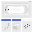 BESCO - Baignoire rectangulaire - 130 x 70 cm - avec Habillage Polystyrène - Pieds - Vidage Chrome - ARIA - vignette