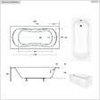 BESCO - Baignoire rectangulaire - 130 x 70 cm - avec Habillage Polystyrène - Pieds - Vidage Chrome - ARIA - vignette