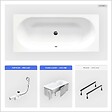 BESCO - Baignoire rectangulaire - 180 x 80 cm - avec Habillage - Pieds - Vidage Chrome - VITAE - vignette