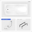 BESCO - Baignoire rectangulaire - 150 x 70 cm - sans Habillage - avec Pieds - Vidage Chrome - BONA - vignette