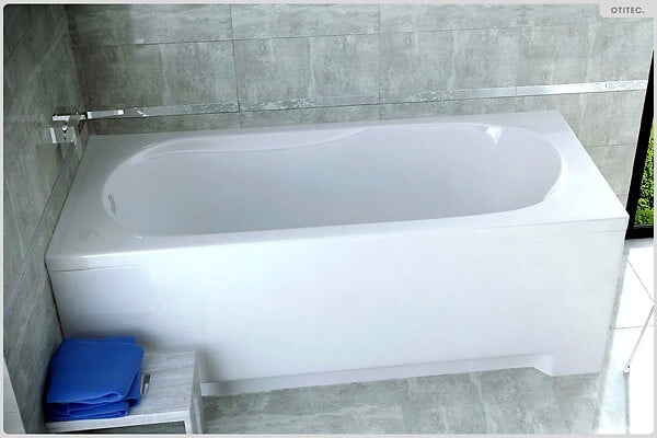 BESCO - Baignoire rectangulaire - 150 x 70 cm - sans Habillage - avec Pieds - Vidage Chrome - BONA - large