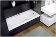 BESCO - Baignoire rectangulaire - 130 x 70 cm - avec Tablier Blanc - Pieds - Vidage Chrome - ARIA - vignette